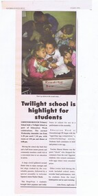 Newspaper Clipping - Digital Image, Twilight school is highlight for students [Greensborough Primary School Gr2062], 22/06/1995