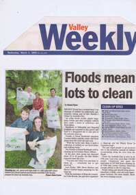 Newspaper Clipping - Digital Image, Barak Bushland Reserve - Floods mean a lot to clean, 02/03/2005