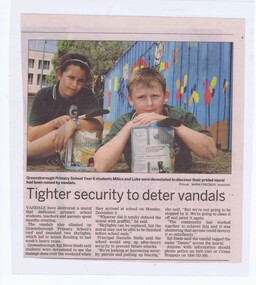 Newspaper Clipping - Digital Image, Tighter security to deter vandals [Greensborough Primary School Gr2062], 2005_