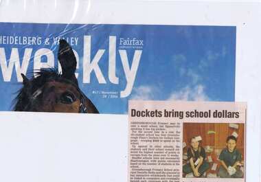Newspaper Clipping - Digital Image, Dockets bring school dollars [Greensborough Primary School Gr2062], 28/11/2006