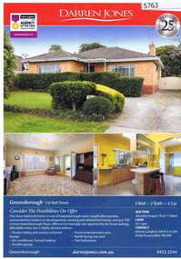 Advertising Leaflet, Darren Jones, 116 Nell Street Greensborough, 18/08/2018