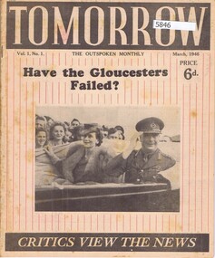 Magazine, Tomorrow Publications Pty Ltd, Tomorrow: Vol.1, No.1.  March 1946, 1946_03