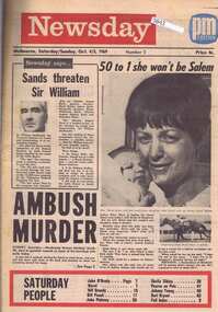 Newspaper, David Syme, Newsday: October 4- 6, 1969, 04/10/1969