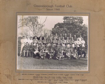 Photograph - Digital Image, Greensborough Football Club et al, Greensborough Football Club. Team photograph 1948, 1948_