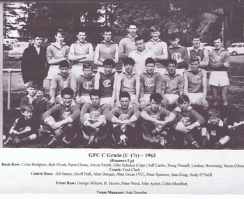 Photograph - Digital Image, Greensborough Football Club et al, Greensborough Football Club. Team photograph, C grade (Under 17) runners up, 1963, 1963_