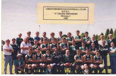 Photograph - Digital Image, Greensborough Football Club et al, Greensborough Football Club. Team photograph, A grade Premiers 1989, 1989_