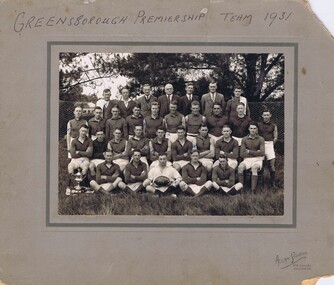 Photograph - Digital Image, Greensborough Football Club et al, Greensborough Football Club. Team photograph, 1931 Premiership team, 1931_