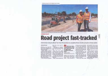 Newspaper Clipping, Diamond Valley Leader, Road project fast-tracked, 30/01/2019