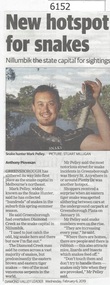 Newspaper Clipping, Diamond Valley Leader, New hotspot for snakes, 06/02/2019