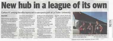 Newspaper Clipping, Diamond Valley Leader, New hub in a league of its own, 13/02/2019