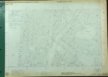 Map, Melbourne and Metropolitan Board of Works. Survey Division, MMBW, Yarra 2500 / 12.20. Watsonia Railway Station and environs, 1983_03