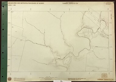 Map, Melbourne and Metropolitan Board of Works. Survey Division, MMBW, Yarra 2500 / 12.24. Plenty and Blue Lake, 1977_10