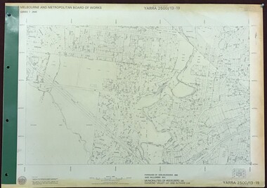 Map, Melbourne and Metropolitan Board of Works. Survey Division, MMBW, Yarra 2500 / 13.19. Lower Plenty, Montmorency, Yallambie, 1979_02