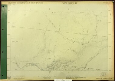 Map, Melbourne and Metropolitan Board of Works. Survey Division, MMBW, Yarra 2500 / 13.23. Plenty, Happy Hollow, 1979_03