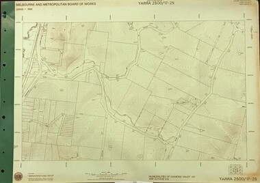 Map, Melbourne and Metropolitan Board of Works. Survey Division, MMBW, Yarra 2500 / 17.25. Hurstbridge, 1978_01