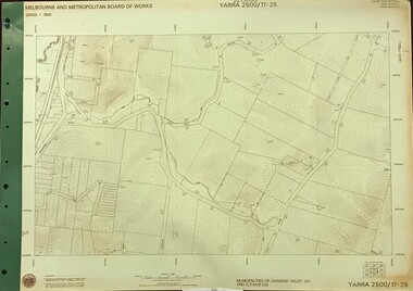 Map, Melbourne and Metropolitan Board of Works. Survey Division, MMBW, Yarra 2500 / 17.25. Hurstbridge, 1978_01