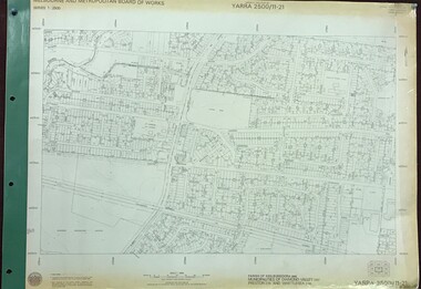 Map, Melbourne and Metropolitan Board of Works. Survey Division, MMBW, Yarra 2500 / 11.21. Bundoora, east of Plenty Road, 1979_01