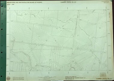 Map, Melbourne and Metropolitan Board of Works. Survey Division, MMBW, Yarra 2500 / 16.22. Research, 1979_05