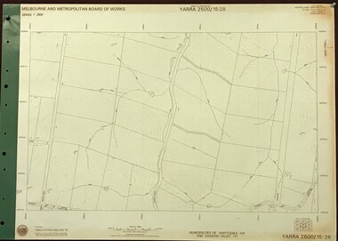 Map, Melbourne and Metropolitan Board of Works. Survey Division, MMBW, Yarra 2500 / 15.28. Yarrambat, 1977_10