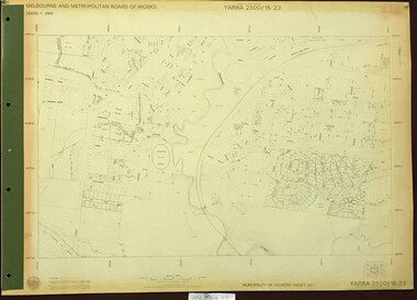 Map, Melbourne and Metropolitan Board of Works. Survey Division, MMBW, Yarra 2500 / 15.23. Diamond Creek Reserve, 1978_02