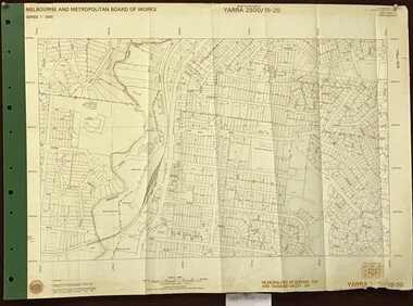 Map, Melbourne and Metropolitan Board of Works. Survey Division, MMBW, Yarra 2500 / 15.20. Eltham, 1977_08