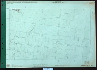 Map, Melbourne and Metropolitan Board of Works. Survey Division, MMBW, Yarra 2500 / 14.27. Yarrambat, Youngs Road, 1977_09