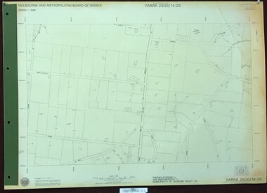 Map, Melbourne and Metropolitan Board of Works. Survey Division, MMBW, Yarra 2500 / 14.27. Yarrambat, Yan Yean Road, 1978_04