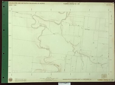 Map, Melbourne and Metropolitan Board of Works. Survey Division, MMBW, Yarra 2500 / 13.26. Yarrambat, Worns Lane, 1978_02