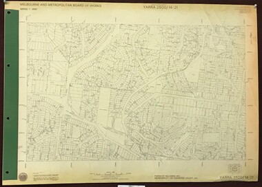 Map, Melbourne and Metropolitan Board of Works. Survey Division, MMBW, Yarra 2500 / 14.21. St Helena, Weidlich Road, 1979_08