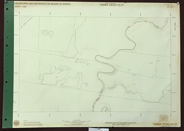 Map, Melbourne and Metropolitan Board of Works. Survey Division, MMBW, Yarra 2500 / 13.27. Morang wetlands, 1977_09