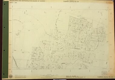Map, Melbourne and Metropolitan Board of Works. Survey Division, MMBW, Yarra 2500 / 15.24. Diamond Creek, Grassy Flat Road, 1978_02