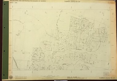 Map, Melbourne and Metropolitan Board of Works. Survey Division, MMBW, Yarra 2500 / 15.24. Diamond Creek, Grassy Flat Road, 1978_02