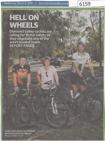 Newspaper Clipping, Diamond Valley Leader, Hell On Wheels: Cyclists safety concerns, 06/03/2019