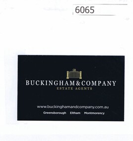 Business card, Buckingham and Company Estate Agents, Buckingham & Company Estate Agents, 2018c