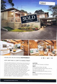 Advertising Leaflet, Buckingham and Company Estate Agents, 2/53 Kelvin Avenue Montmorency; and, 3/72 Airlie Road Montmorency, 2018_08
