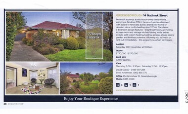 Advertising Leaflet, Buckingham and Company Estate Agents et al, 14 Natimuk Street Greensborough, 2018_08