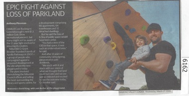Newspaper Clipping, Diamond Valley Leader, Epic Fight Against Loss of Parkland, 27/03/2019
