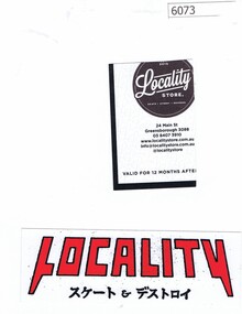 Business card and Sticker, Locality Store, 2018_