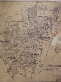 Map, City of Heidelberg: Municipal and Ward boundaries, 1967c