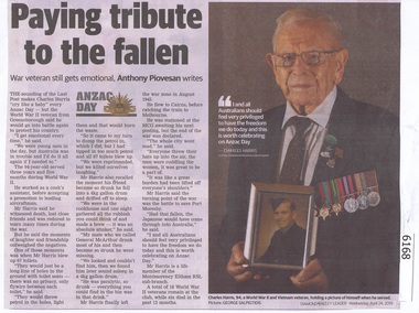 Newspaper Clipping, Diamond valley Leader, Paying tribute to the fallen, 24/04/2019