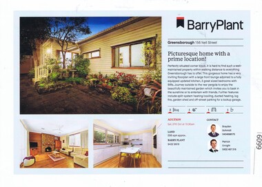 Advertising Leaflet, Barry Plant Greensborough, 156 Nell Street Greensborough, 29/10/2018