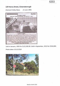 Newspaper Clipping and Photograph, Diamond Valley News, 129 Henry Street Greensborough, 21/06/1993