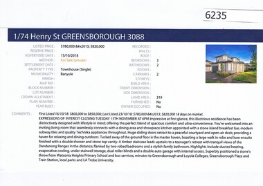Advertising Leaflet, Barry Plant Greensborough, 1/74 Henry Street, 15/10/2018
