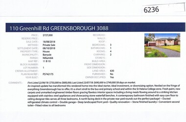 Advertising Leaflet, Barry Plant Greensborough, 110 Greenhill Road Greensborough, 18/08/2018