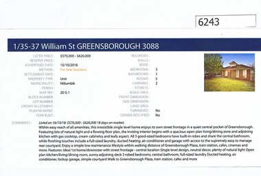 Advertising Leaflet, Barry Plant Greensborough, 1/35-37 William Street Greensborough, 15/10/2018