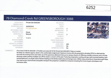 Advertising Leaflet, Barry Plant Greensborough, 78 Diamond Creek Road  Greensborough, 26/09/2018