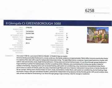 Advertising Leaflet, Barry Plant Greensborough, 8 Glengala Court Greensborough, 13/10/2018