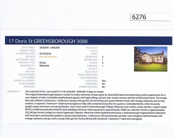 Advertising Leaflet, Barry Plant Greensborough, 17 Doris Street Greensborough, 23/10/2018