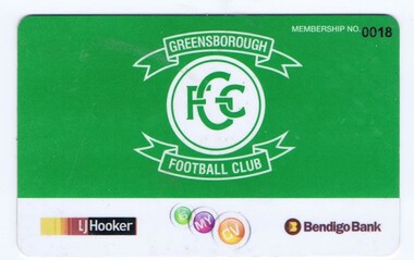 Document - Membership Ticket - Digital Image, Greensborough Football Club, Greensborough Football Club, 2010, 2010_
