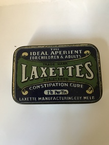 Tin, Laxette Manufacturing Coy, Laxettes, 1940c